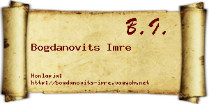 Bogdanovits Imre névjegykártya