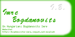 imre bogdanovits business card